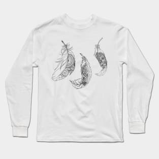 Feather Pattern Long Sleeve T-Shirt